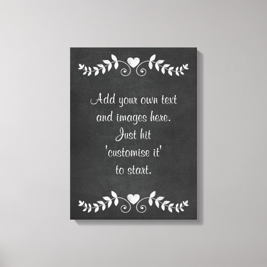 独自の黒板ウォールアートを作成 – メニュー,サイン,諺 キャンバスプリント (正面)