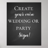 独自の黒板パーティー標識を作成する ポスター (正面)
