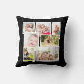 独自の黒7家族のフォトコラージュを作成 クッション (裏面)