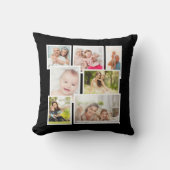 独自の黒7家族のフォトコラージュを作成 クッション (正面)