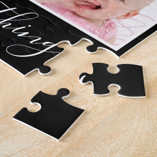 独自の黒9フォトコラージファミリーを作成 ジグソーパズル (側面)