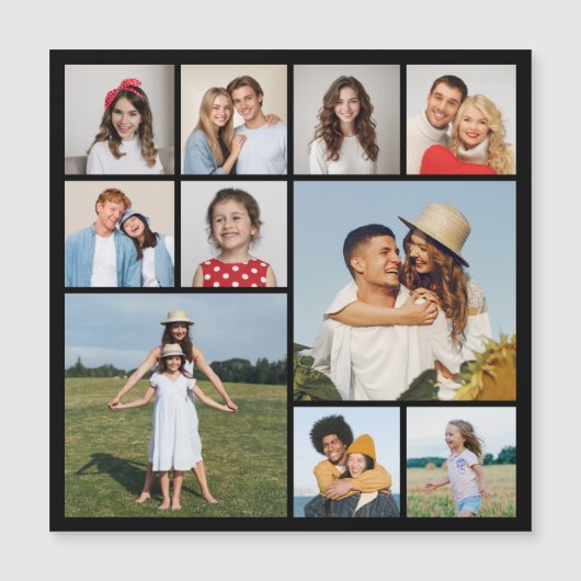 独自の10フォトコラージュ磁気カードを作成する (正面)