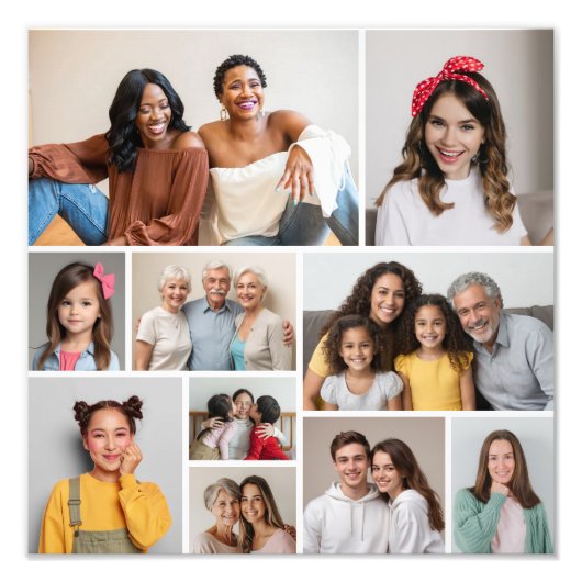 独自の10枚のフォトコラージュの写真を作成する フォトプリント            (正面)