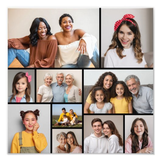 独自の10枚のフォトコラージュの写真を作成する フォトプリント            (正面)