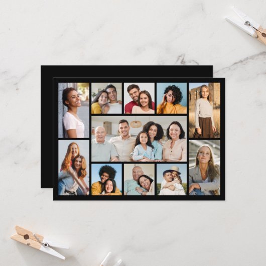 独自の11フォトコラージュあいさつを作成する カード (正面/裏面インサイチュ)