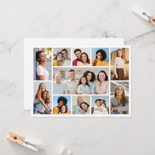 独自の11フォトコラージュあいさつを作成する カード (正面/裏面インサイチュ)