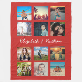 独自の12フォトカスタムコラージュの思い出の作成 フリースブランケット