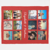 独自の12フォトカスタムコラージュの思い出の作成 フリースブランケット (正面(横))