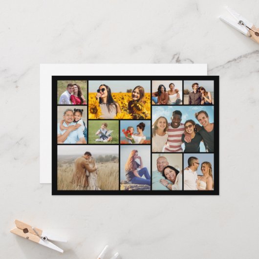 独自の12フォトコラージグリーティングを作成する カード (正面/裏面インサイチュ)