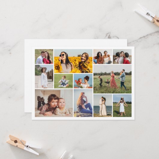 独自の12フォトコラージグリーティングを作成する カード (正面/裏面インサイチュ)