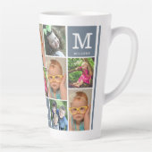 独自の12フォトコラージファミリーモノグラムを作成 カフェラテマグ (右)