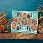 独自の12フォトコラージモノグラムティール(緑がかった色)の作成 フォトプラーク (側面)