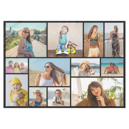 独自の12フォトコラージュのテーブルクロスを作成 テーブルクロス (正面(横))