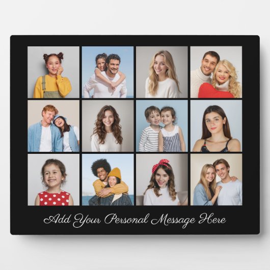 独自の12フォトコラージュを作成するあいさつ文を追加 フォトプラーク (正面)