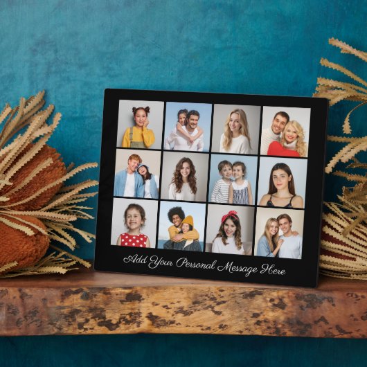 独自の12フォトコラージュを作成するあいさつ文を追加 フォトプラーク (側面)