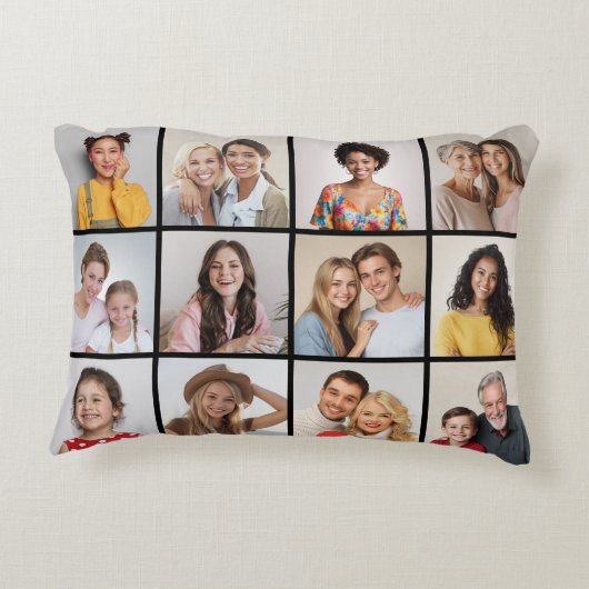 独自の12フォトコラージュを作成 アクセントクッション (裏面)