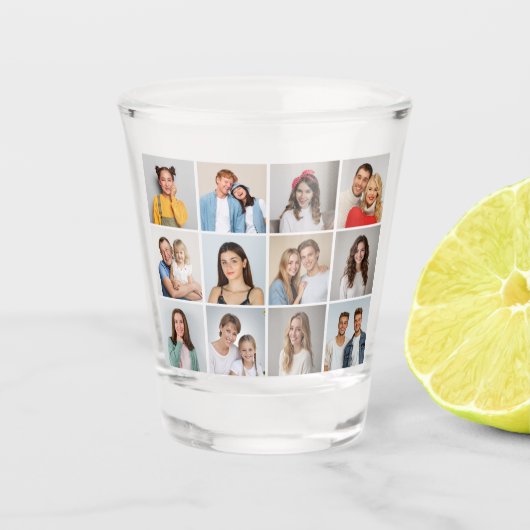 独自の12フォトコラージュを作成 ショットグラス (正面)