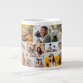 独自の12フォトコラージュを作成 ジャンボコーヒーマグカップ