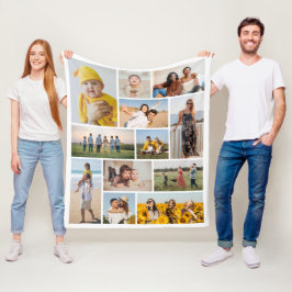 独自の12フォトコラージュを作成 フリースブランケット