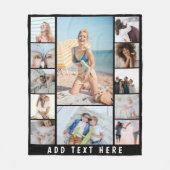 独自の12フォトコラージュを作成 フリースブランケット (正面)