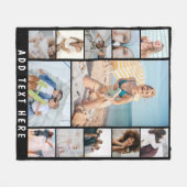 独自の12フォトコラージュを作成 フリースブランケット (正面(横))