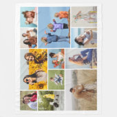 独自の12フォトコラージュを作成 フリースブランケット (正面)