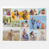 独自の12フォトコラージュを作成 フリースブランケット (正面(横))