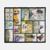 独自の12フォトコラージュを作成 フリースブランケット (正面(横))