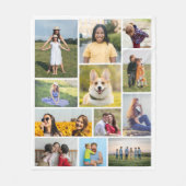 独自の12フォトコラージュを作成 フリースブランケット (正面)