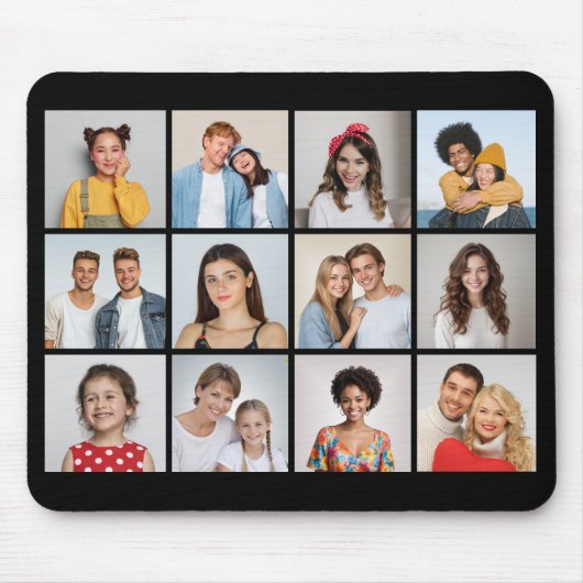 独自の12フォトコラージュを作成 マウスパッド (正面)