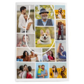 独自の12フォトコラージュを作成 ミディアムペーパーバッグ (正面)