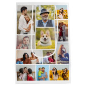 独自の12フォトコラージュを作成 ミディアムペーパーバッグ (裏面)