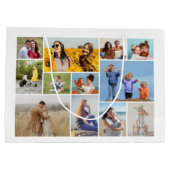 独自の12フォトコラージュを作成 ラージペーパーバッグ (裏面)