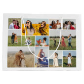 独自の12フォトコラージュを作成 ラージペーパーバッグ (裏面)