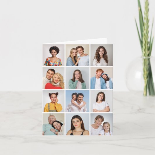 独自の12フォトコラージュを作成 招待状 (正面)