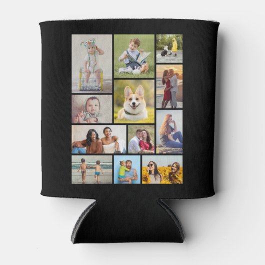 独自の12フォトコラージュを作成 缶クーラー (正面)