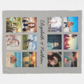 独自の12フォトコラージュカスタムファミリーを作成する フリースブランケット (正面(横))