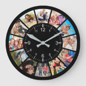 独自の12フォトコラージュカスタムファミリーを作成する ラウンド壁時計 (正面)