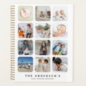 独自の12フォトコラージュ年のパーソナライズされた作成 プランナー手帳 (正面)