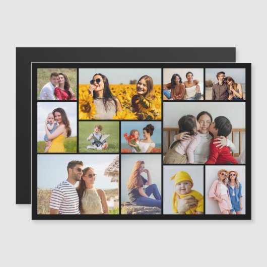 独自の12フォトコラージュ磁気カードの作成 (正面/裏面)