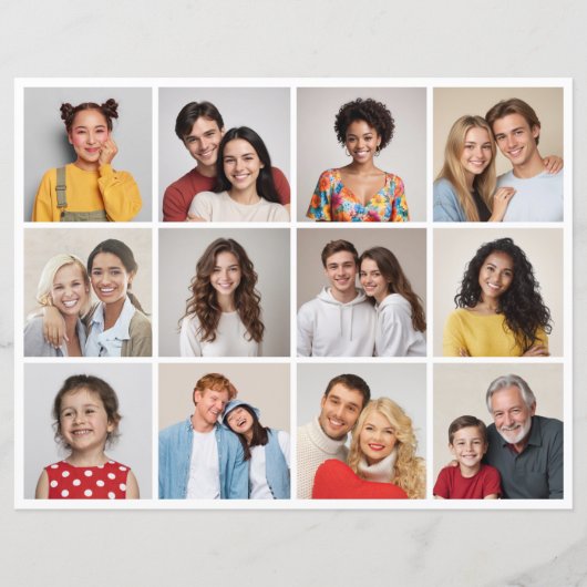 独自の12フォトコラージュ紙シートの作成 (正面)