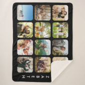 独自の12フォトパーソナライズされたコラージュを作成 シェルパブランケット (正面)