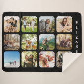 独自の12フォトパーソナライズされたコラージュを作成 シェルパブランケット (正面(横))