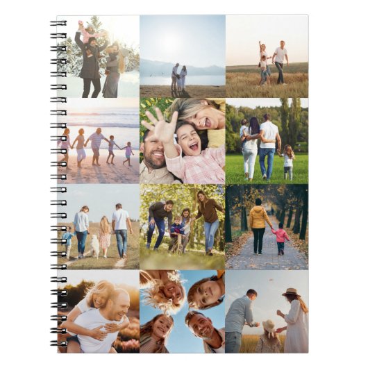 独自の12フォトパーソナライズされたコラージュを作成 ノートブック (正面)