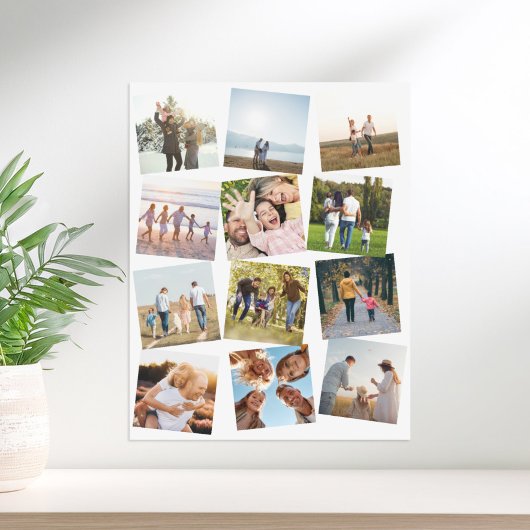 独自の12フォトパーソナライズされたコラージュを作成 ポスター