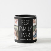 独自の12フォトファミリーを最高の今まで黒く作成 マグカップ (中央)