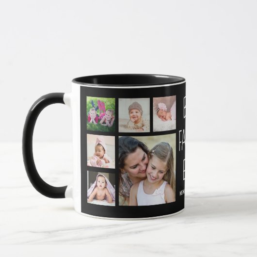 独自の12フォトファミリーを最高の今まで黒く作成 マグカップ (左)