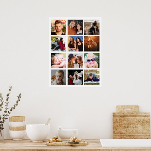 独自の12平方フォトコラージュのポスターを作成 ポスター (キッチン)