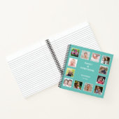 独自の12枚のフォトコラージュフレームの作成ティール（緑がかった色） ノートブック (内部)