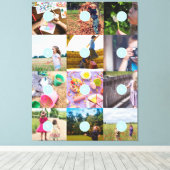 独自の12枚の写真を追加するカスタマイズ可能なカードフォトPri キャンバスプリント (インサイチュ (ウッドフロア))